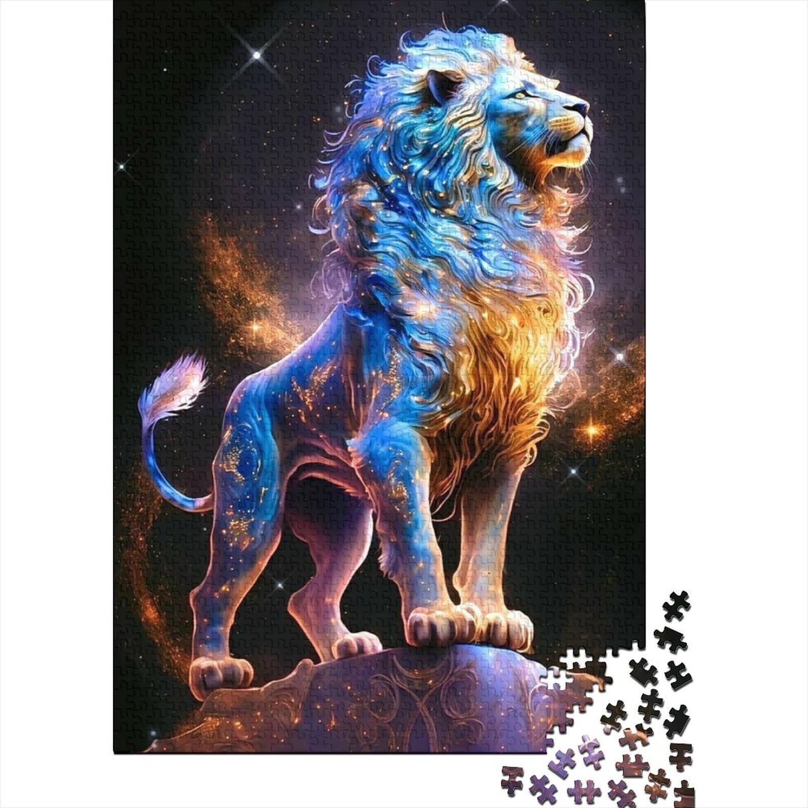 Puzzle für Erwachsene mit 500 großen Teilen, Löwen, schwierige, anspruchsvolle Puzzles, Puzzles für Erwachsene, Lernspiel, Herausforderungsspielzeug, 52 x 38 cm