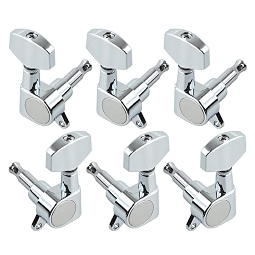 Gitarren Stimmwirbel 1 Satz Von 6 Stücke Big Quadratische Versiegelte Gitarre Tuning Pegs Keys Tuner Machine Köpfe Für E-Gitarre Schwarz/Gold/Chrome (Color : Chrome 3R3L)