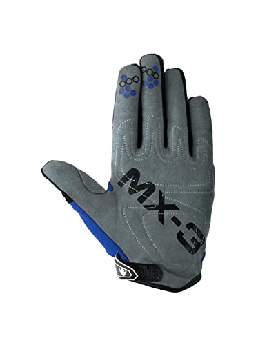 ON BOARD Cross-Handschuhe MX3, Unisex, XS, Blau/Gelb/Weiß