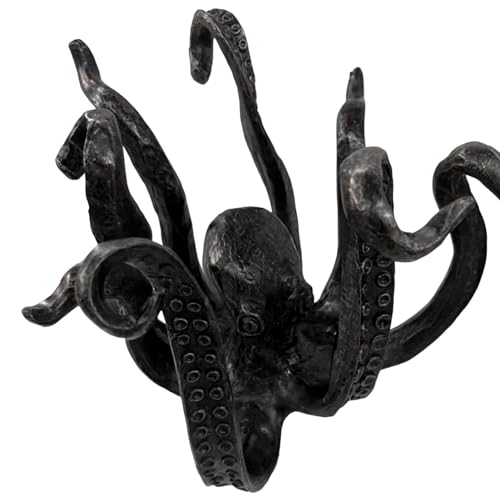 Altsuceser Oktopus-Becherhalter aus Kunstharz, Oktopus-Kaffeetassen-Halter, Ständer für Arbeitsplatte, Vintage-Oktopus-Schmuckständer, dekorative Tischdekoration, Schwarz