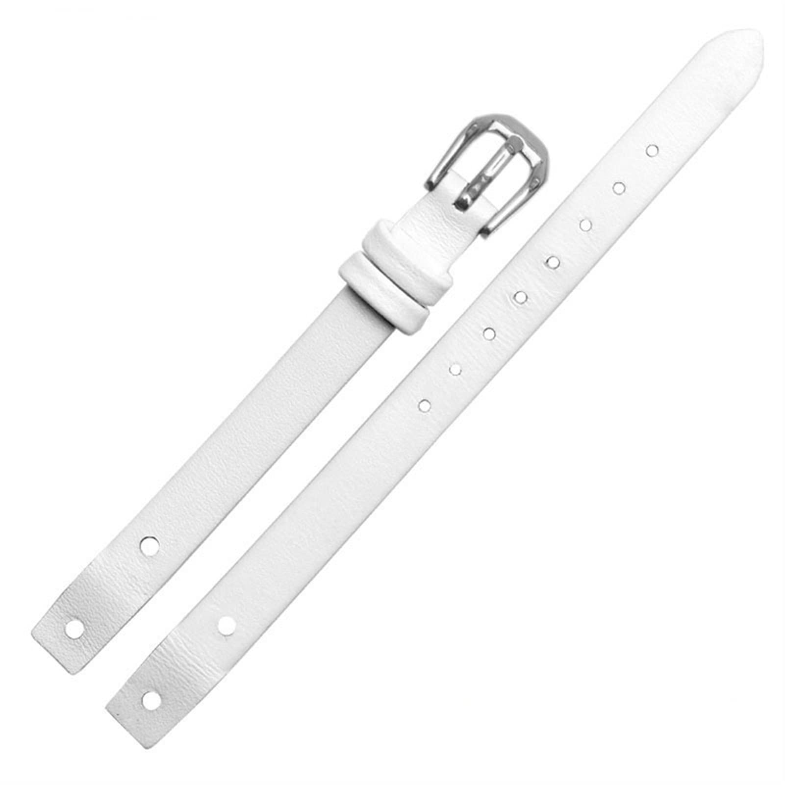 SCRUBY Echte Leder Lady Watchbänder für f ossil ES4340 ES4119 ES4000 Beobachten Sie Gurte mit Schraube 8 mm rot schwarz blau WhiteBracelet(White silver,10mm gold clasp)