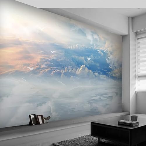 Blauer Himmel Weiße Wolken Möwen Portrait 3D Tapeten Wanddekoration Fototapete Sofas Wohnzimmer Wandbild Schlafzimmer-250cm×170cm