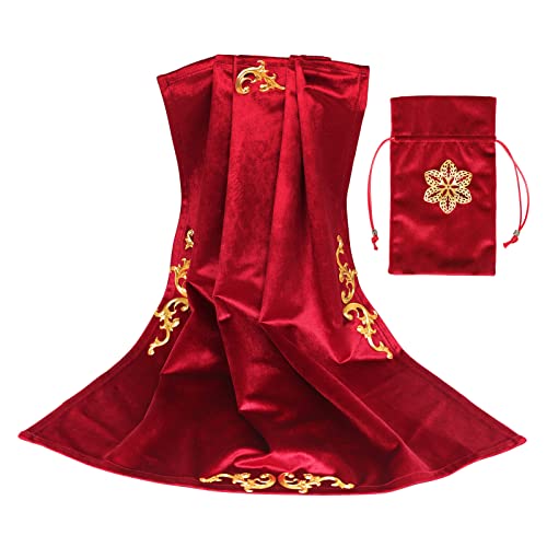 Ranuw Vintage Altar Tarot Tischdecke Tarot Karten Tasche Party Quadratische Tischdecke Wahrsagungen Mit Tarot Kordelzug Beutel Set Tarot Karten Tischdecke Tarot Tischdecke Zum Lesen Quadratischer