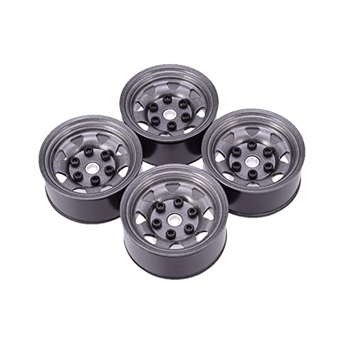 DOFABI 4PCS 1, 55 Zoll Metall Felge Beadlock Hub 1/10 RC Crawler Auto RC-Autoräder