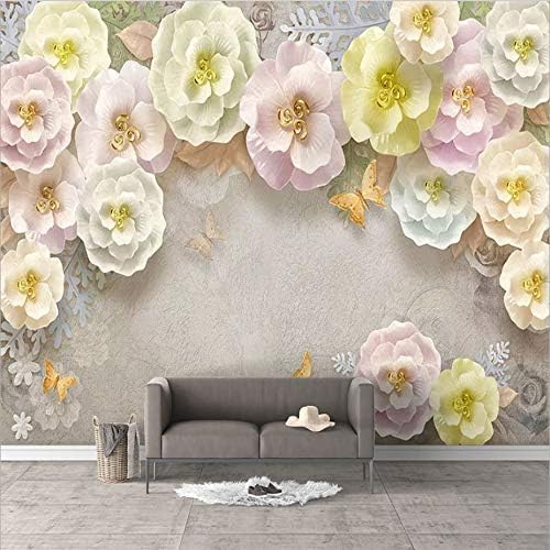 XLMING Große Bunte Blumen 3D Tapeten Home Esszimmer Sofa Schlafzimmer Wohnzimmer TV Hintergrund-350cm×256cm