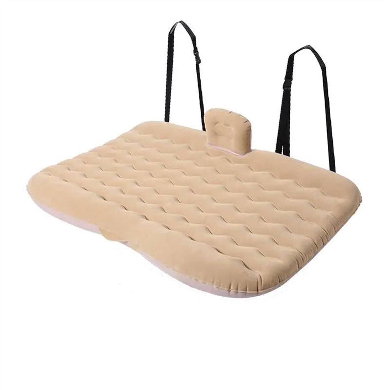 GLILAR Auto Luftmatratze Auto Luftmatratze Camping Luftbett Fahrzeug Schlafen Tragbares Auto Aufblasbares Bett Luftbett Mit Luftpumpe Rücksitzbett 130x80CM Autozubehör(Beige)