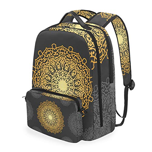 MONTOJ Hervorragender Campus-Rucksack mit Kaleidoskop-Muster und abnehmbarer Kreuztasche.