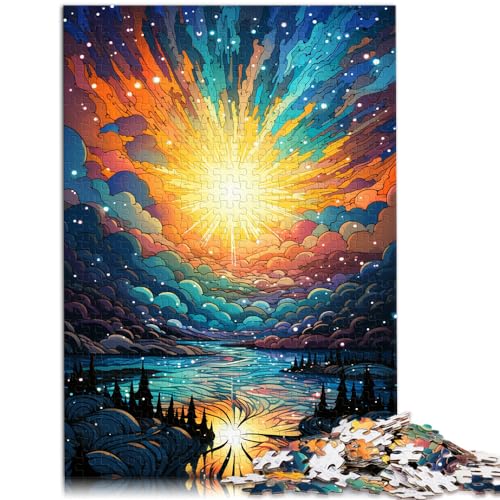 Puzzle Neonlandschaft, farbenfroh, psychedelisch, für Erwachsene, 1000 Teile, Holzpuzzle, anspruchsvoll, aber unterhaltsam und humorvoll, 1000 Teile (50 x 75 cm)