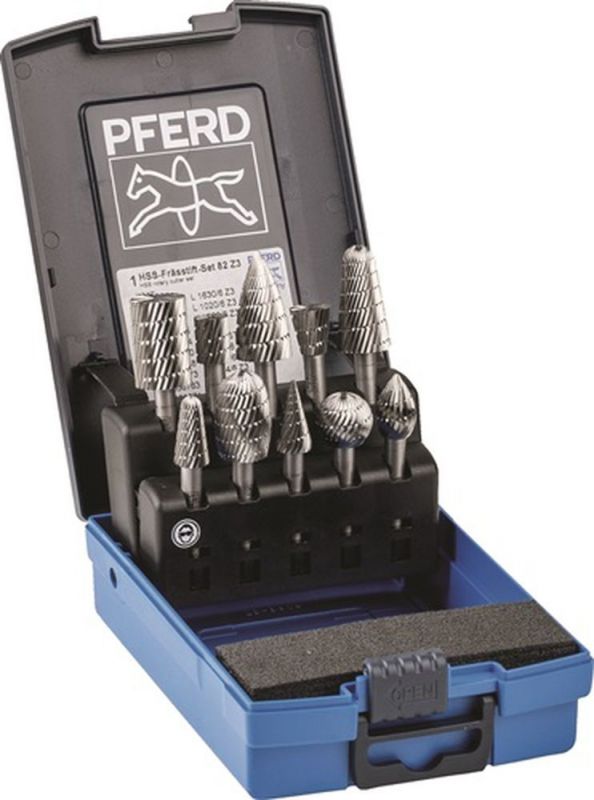 PFERD Frässtifteset (Schaft-Ø 6 mm 10-teilig / HSS Verzahnung 3) - 22900823