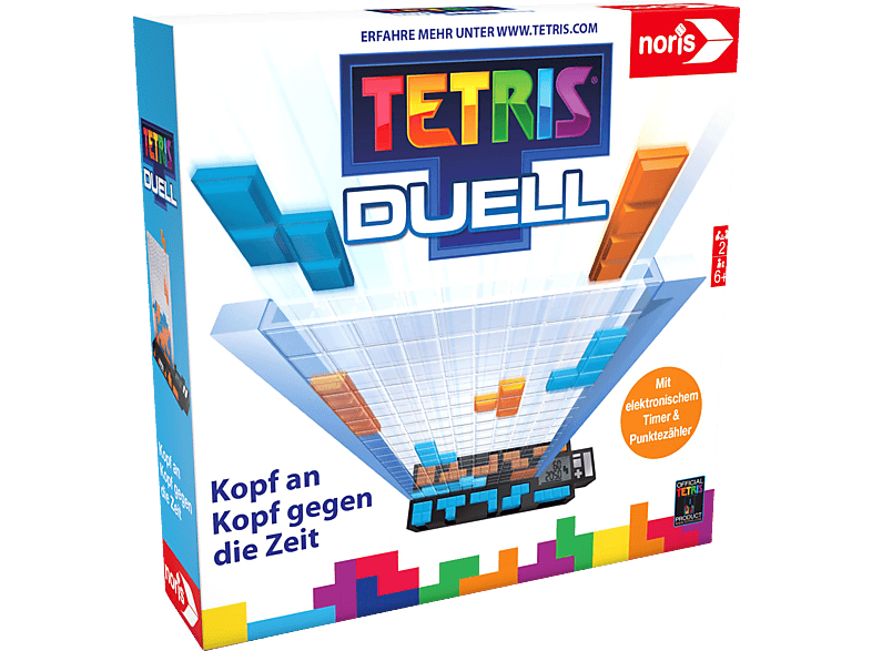 NORIS Tetris Duell - Kopf an gegen die Zeit! Gesellschaftsspiel Mehrfarbig