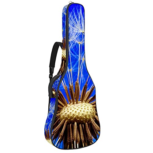 Gitarrentasche Gig Bag Gepolsterte Wasserdicht Gitarrenhülle für Akustikgitarre 40/41 / 42 zoll Natur Löwenzahn Pflanze 108.9x42.9x11.9 cm