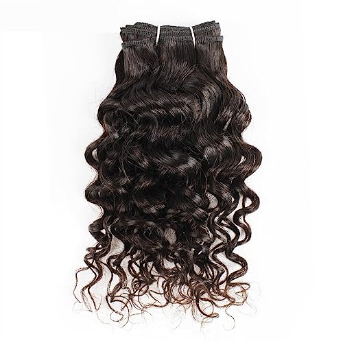 Human Hair Bundles Wasserwellen-Menschenhaar-Bündel, 50 g/Stück, braun und schwarz, kurzer Bob-Stil, Remy-Echthaar-Webart-Erweiterungen human hair weave (Color : Black Remy Hair, Size : 10 inch 50gx