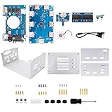 BRIUERG Für Mister FPGA 128 MB Motherboard V2.9 + USB-Hub V2.1 mit DIY-Metallgehäuse-Kit für Terasic DE10-Nano Mister FPGA (Silber)