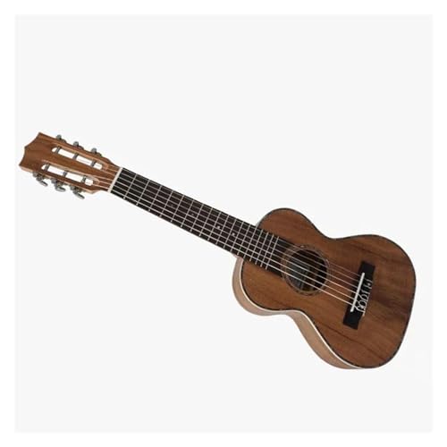 Tragbare Ukulele-Gitarre Mit 28 Zoll Und 6 Ringen, Korpus Aus Laminiertem Akazienholz, Geschlossener Verchromter Maschinenkopf, Ukulele Ukulele Einsteiger Kit