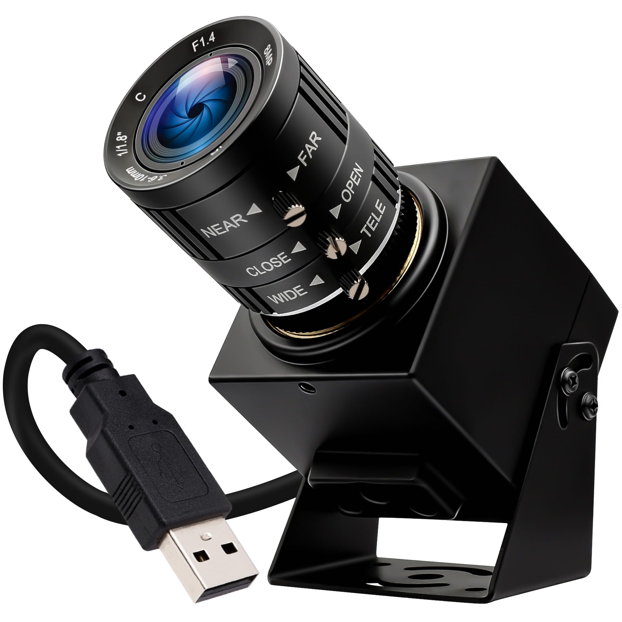 ELP 120fps USB Kamera 4K High Speed ​​USB Webcam Golfschwungkamera 12MP USB Kamera mit 3-Fach manuellem optischem Zoomobjektiv Lightburn USB-Kamera Plug and Play für Raspberry Pi Windows Linux Mac OS