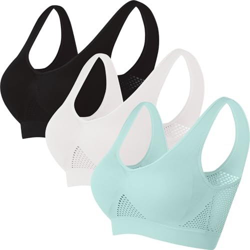 3er-Pack Sport BH Damen Ohne Buegel Push up Yoga Sports BH Klassische Bustier Soft Bequemer Bralette Fitness Dessous Crop Top für Alltag Fitness Sport Outdoor