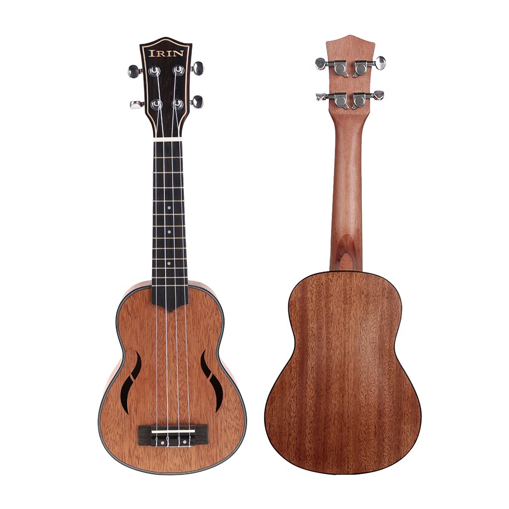 MEELYHOME 53,3 cm Walnuss-Ukulele, 4 Saiten, kleine Gitarre, einfache Nylonsaiten, Ukulele für Anfänger, Kinder, tragbares Musikinstrument