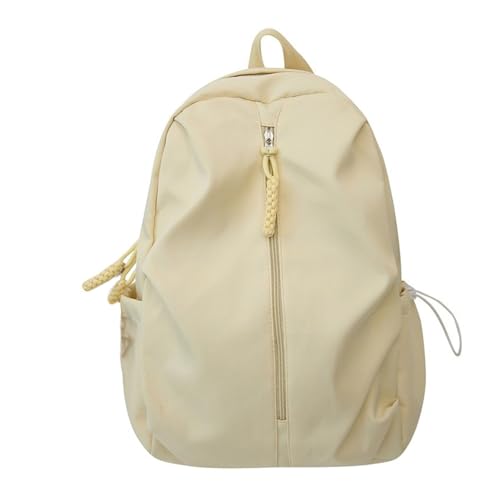 Einfarbige Schultasche Mit Taschen Mit Kordelzug Große Kapazität Nylon Rucksack Studenten Buchtasche Für Damen Und Herren