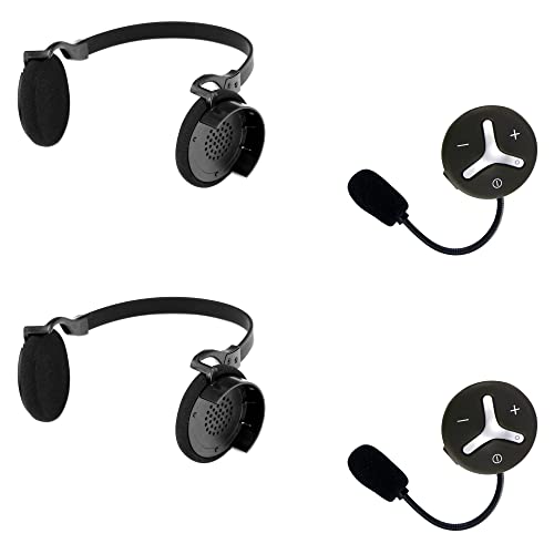 BuddyChat Duo Bluetooth mit Flexibler Nackenbügel-Halterung Intercom Freisprechanlage Funkgerät 1000m Bluetooth Headset Freisprecheinrichtung (Preisvorteilsset)