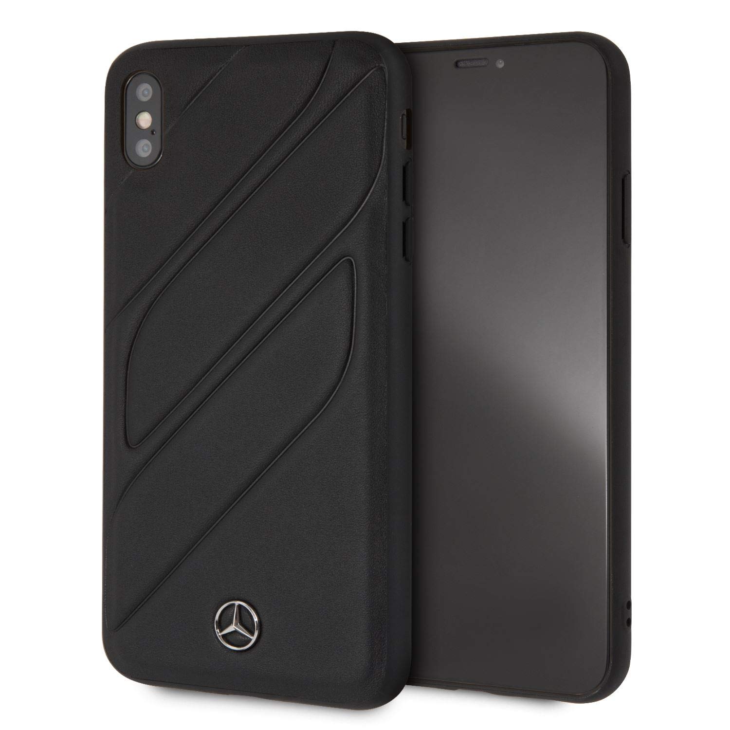 Mercedes-Benz Handyhülle für iPhone XS Max Echtleder Hardcase Schwarz | Leicht z