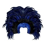 W WIDMANN MILANO Party Fashion 66073 -Federkopfschmuck Brazil, Blau, Samba, Hut, Kopfschmuck, Accessoire, Mottoparty, Karneval