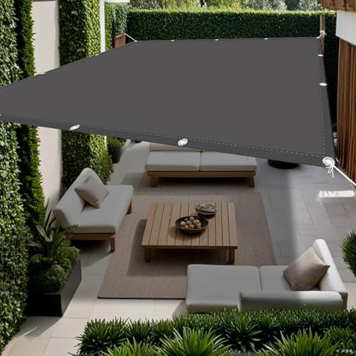 Sonnenschutzsegel mit Ösen, 150 x 320 cm (59 x 126 Zoll), 185 g/m² Material, Sonnenschutzstoff, 98% UV-Schutz, Sonnenwind für Outdoor-Gartenterrassenparty, Anthrazit, 175 x 240 cm (69 x 94