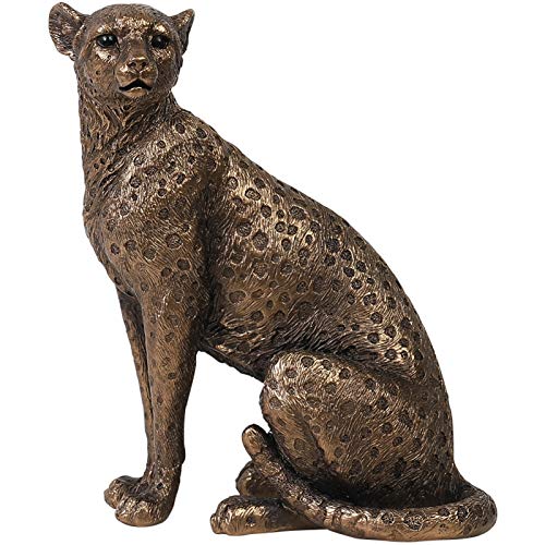 Uziqueif Leopard Ornament Kreative Textur Leopard Model Home Craft Dekoration Wohnzimmer Dekoration, Kreative Harz Haushalt Geparden Skulptur Ornamente,Sitting Leopard