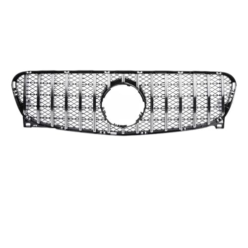 Frontgrills Für Benz Für GLA Klasse X156 GLA200 GLA250 2013-2019 GTR Stil Schwarz/Silber Auto Front Racing Grille Stoßstange Grill Front Bumper Grille(13-15 GT Silver)