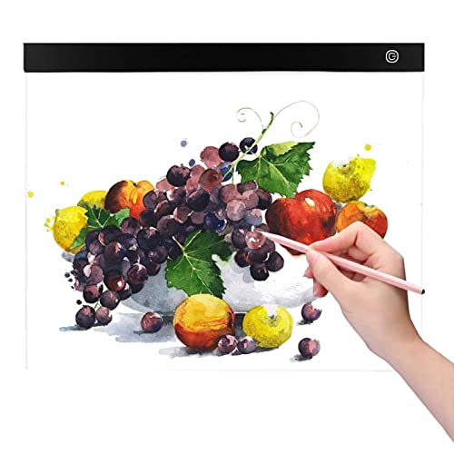 A3 LED Leuchttisch, Dimmbarer LED Helligkeit Leuchtpad Light Pad Digitales Tablet Copyboard, Tragbare Zeichnung Pad Lichtkasten Malen licht mit USB Kable Tracer Board für Malen, Skkizieren