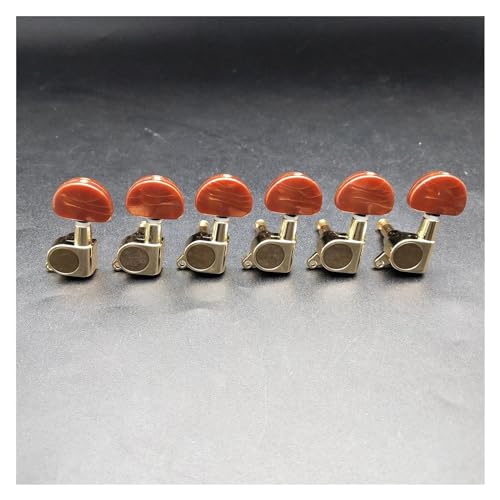 Strings Tuning Pegs Mechaniken Für Gitarre Ein Satz von 6 Stück Folk-E-Gitarre Plug-in-Gitarren-Stimmgerät mit Latch-Key-Mechanik (Color : 6L)