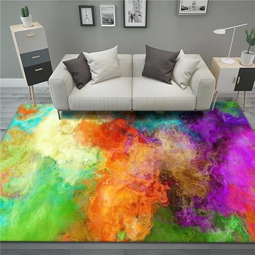 FKBDDM Günstige große Teppiche, grüner Teppich, Tintenmuster, Sofa, feuchtigkeitsbeständige Krabbelmatte, lichtbeständiger Teppich, kleiner Teppich, grün, 40 x 60 cm (grün 60 x 110 cm grün)