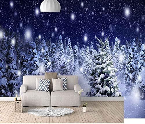 Schneeweißer Tannenbaum-Muster 3D Tapeten Wanddekoration Fototapete Sofas Wohnzimmer Wandbild Schlafzimmer-300cm×210cm