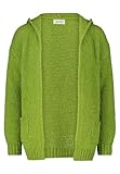 Cartoon Damen Strick-Cardigan unifarben Lima Bean Green,42