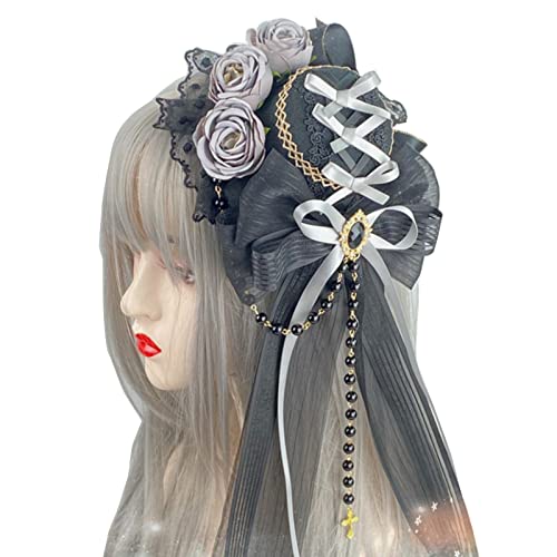 XINGLIDA Gothic Haarhut mit Clip Bowlers Hut Überraschung Geschenk für Freundin Party Cosplay Dekorativer Zylinder (C6#)