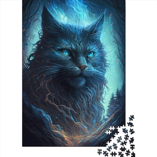 Maine Coon Katze Puzzle 1000 Teile Puzzle für Erwachsene und Jugendliche Holzpuzzle Puzzle für Erwachsene und Jugendliche Denksport-Puzzle 75x50cm