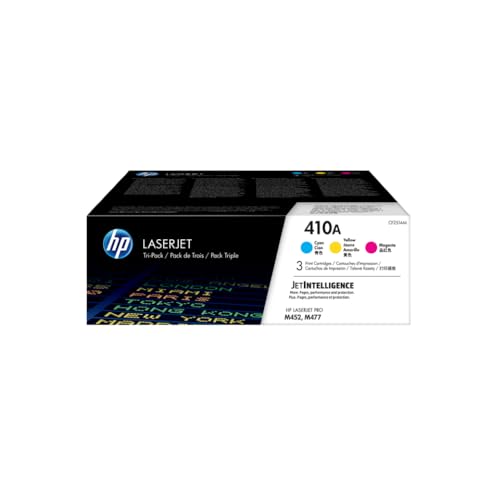 HP 410A Cyan, Magenta, Gelb | Works Color Laserjet Pro M452 Series, Color Laserjet Pro MFP Serie M377, M477 | CF251AM, 12,2 x 36,3 x 30,5 cm, 3 Stück (1er Pack)