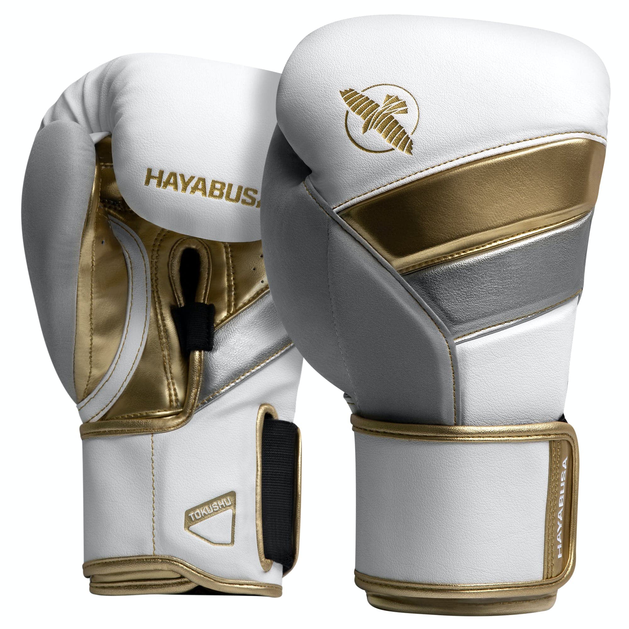 Hayabusa T3 Boxhandschuhe Boxhandschuhe Damen Herren - Weiß/Gold, 14oz