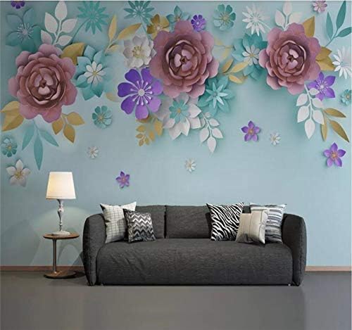 XLMING Frische Geprägte Floralweberei 3D Tapeten Home Esszimmer Sofa Schlafzimmer Wohnzimmer TV Hintergrund-300cm×210cm