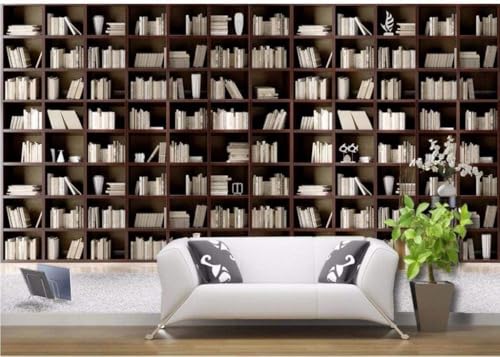 Einfaches Bücherregal Aus Holz 3D Tapete Poster Restaurant Schlafzimmer Wohnzimmer Sofa TV Dekorative Wand-300cm×210cm