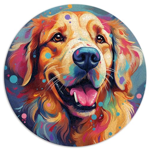 Puzzle für Golden Retriever, 1000 Teile, Puzzle für Erwachsene, 26,5 x 26,5 Zoll, DIY-Puzzlespielzeug ganze Familie und die