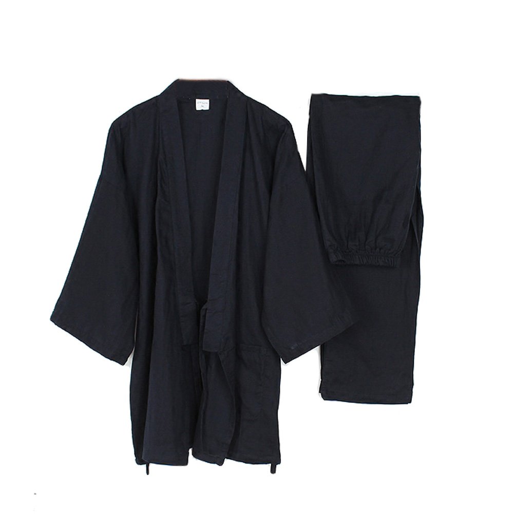 Fancy Pumpkin Kimono Kleid Pyjama für Herren Gr. Large, Schwarz