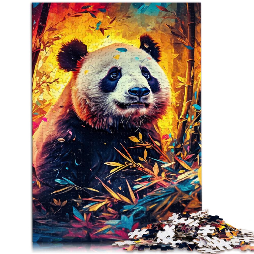 Puzzles als Geschenke. Bunte Panda-Tierpuzzles für Erwachsene mit 1000 Teilen. Das Holzpuzzle ganze Familie und Dieses 1000-teilige (50 x 75 cm)