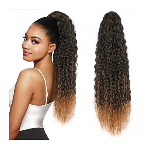 Ponytail Extension/Haarteil 24/30-Zoll-lange verworrene lockige Pferdeschwanz-Verlängerungen Synthetische Kordelzug-Verlängerung for lockiges Haar Pferdeschwänze Clip-in-Naturhaar-Pferdeschwanz-Verlän