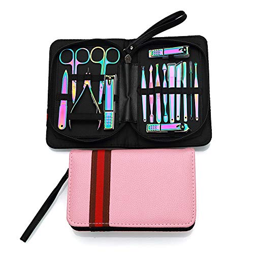 BONAD Zehennagelknipser Farbe Nagelclipper Set Dekoration Nagelwerkzeuge Anti-Spritzer Nagelschnipper Set mit Tasche Nagelknipser-Set