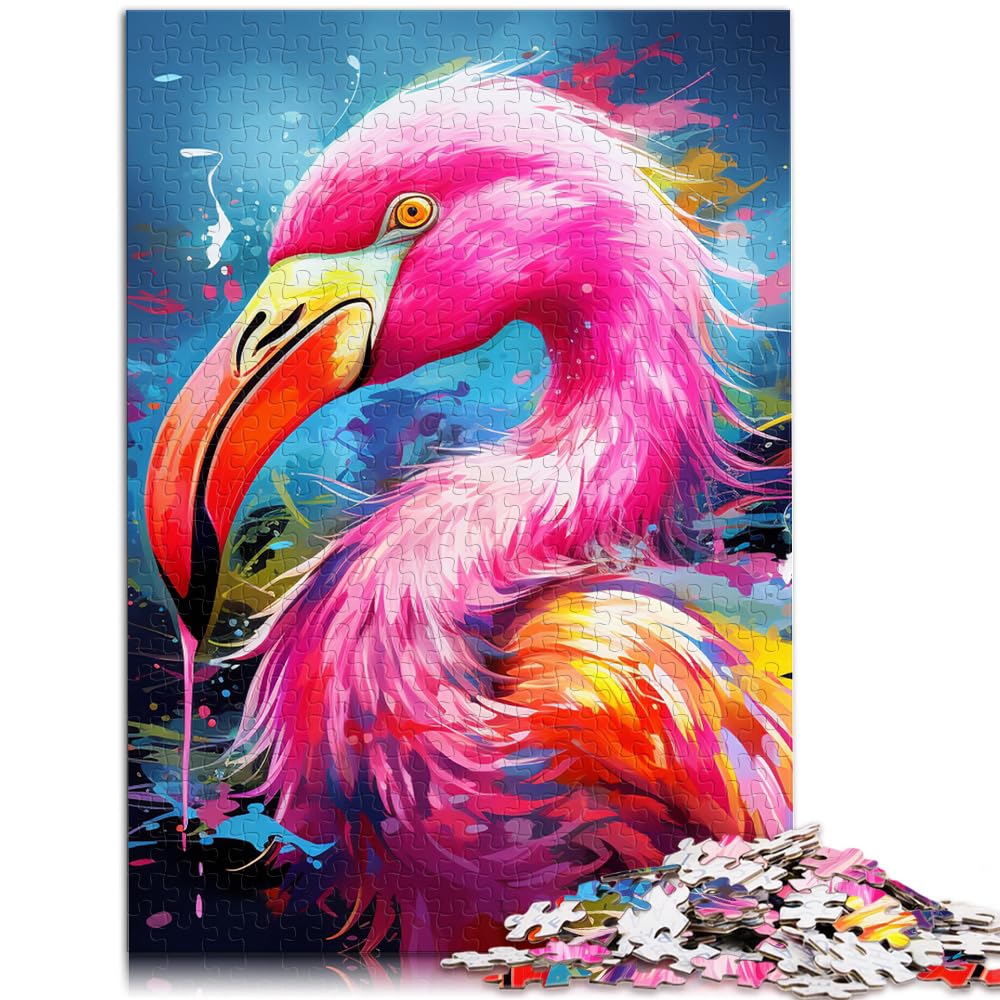 Puzzles Geschenkkunst Psychedelischer Flamingo Puzzles für Erwachsene 1000-teiliges Holzpuzzle Anspruchsvoll, Aber unterhaltsam und humorvoll 1000 Teile (50 x 75 cm)