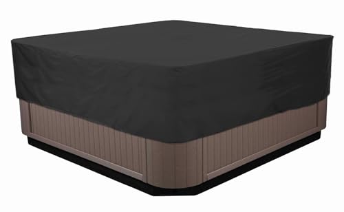 BaCover Outdoor Whirlpool-Abdeckung, 210D Oxford-Gewebe Wasserdicht Spa Staubschutz Poolabdeckung Quadratische,Schwarz,218x218x50cm