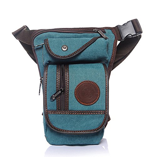 Motorrad Beintasche Leinwand Drop Beinbeutel Motorrad Mehrzweck Messenger Umhängetasche Gürtel Hüfte Bum Taille Fanny Pack Motorrad Tasche Bein(Light Blue)