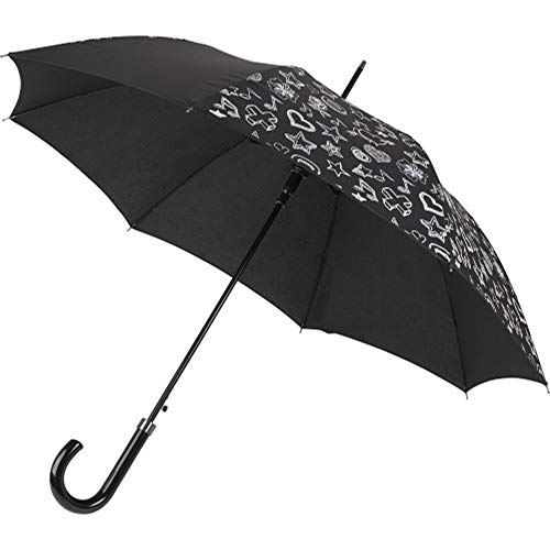 Automatik-Taschen Regenschirm mit Farbwechsel bei Regen Metallgestell mit Handöffner, Durchmesser ca. 103 cm von notrash2003