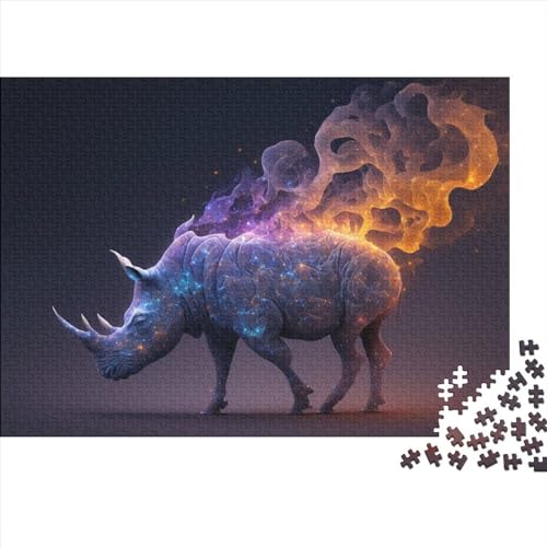 Nashorn für Erwachsene, schwierige Puzzles 1000 Teile für Erwachsene, schwierige Puzzles als Geschenke für die ganze Familie und die (Größe 75x50cm)