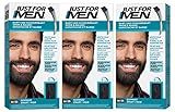 3x JUST FOR MEN Brush-In-Gel für Bart und Schnurrbart, Schwarz (je 28,4g)